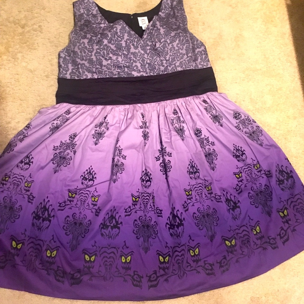 Haunted Mansion purple wallpaper dress size 3x